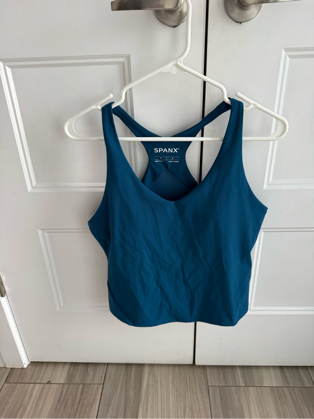 SPANX Teal Blue Crossback Tank Top